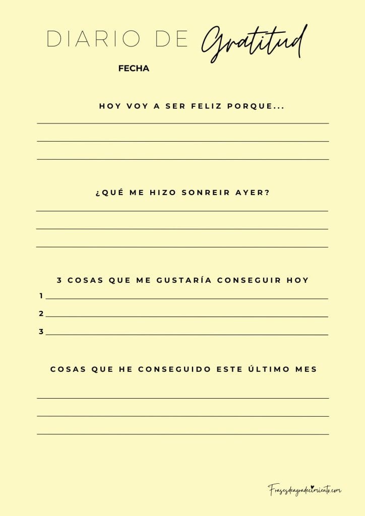 Diario de Gratitud Amarillo