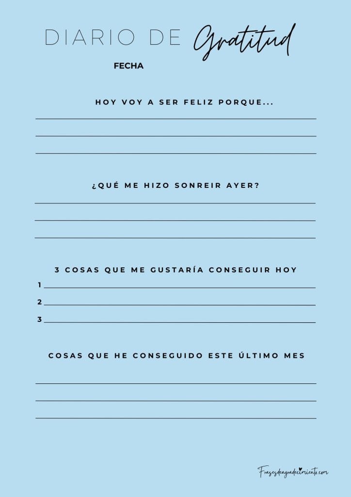 Diario de Gratitud Azul
