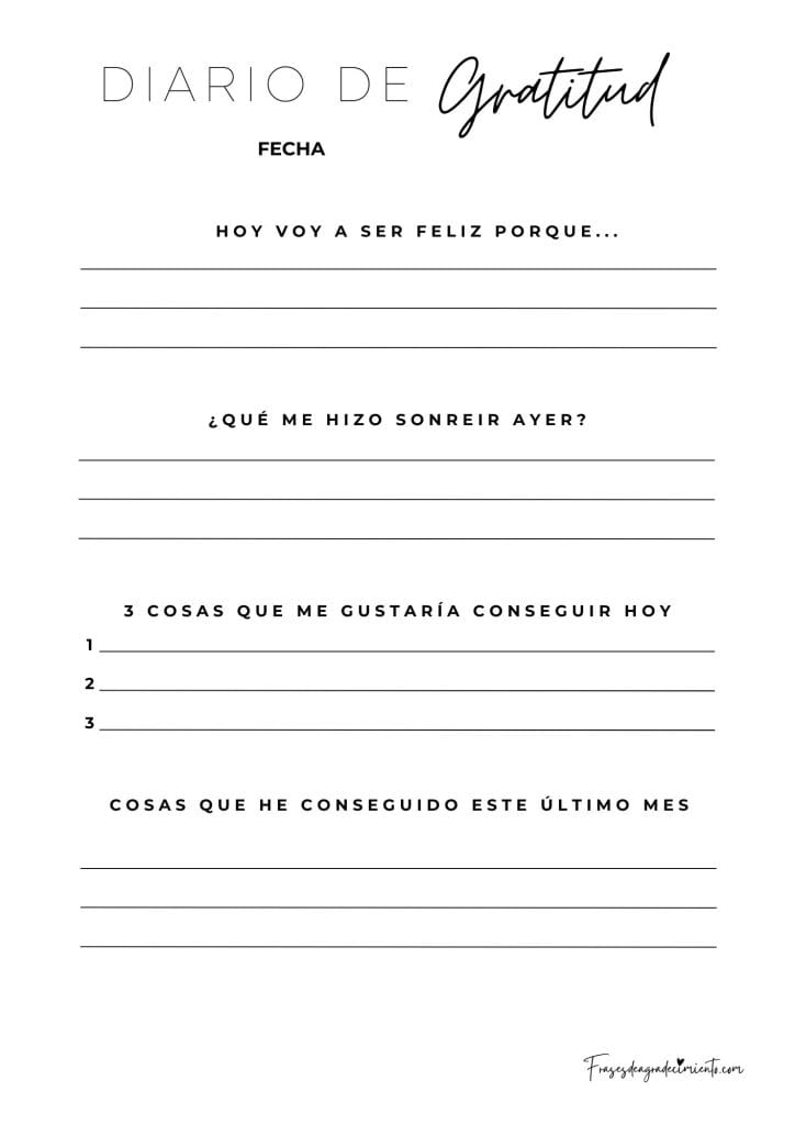 Diario de Gratitud Blanco