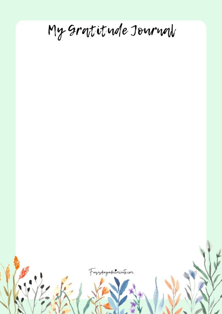 Diario de Gratitud Floral Verde