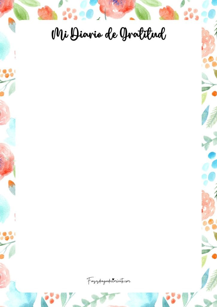 Diario de Gratitud Flores Pastel