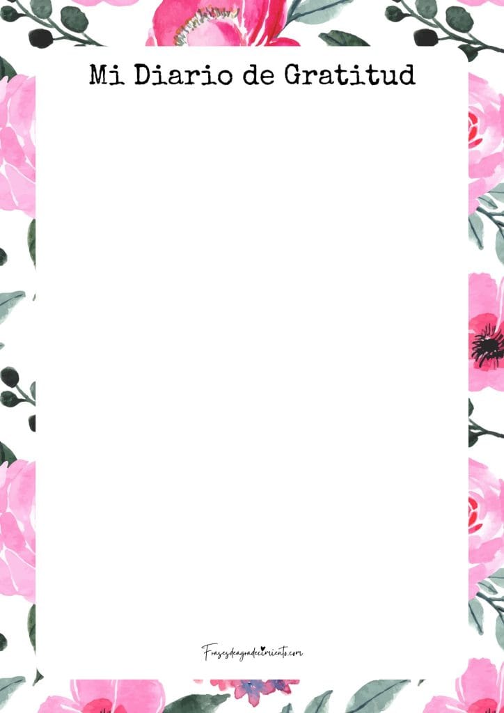 Diario de Gratitud Flores Rosa