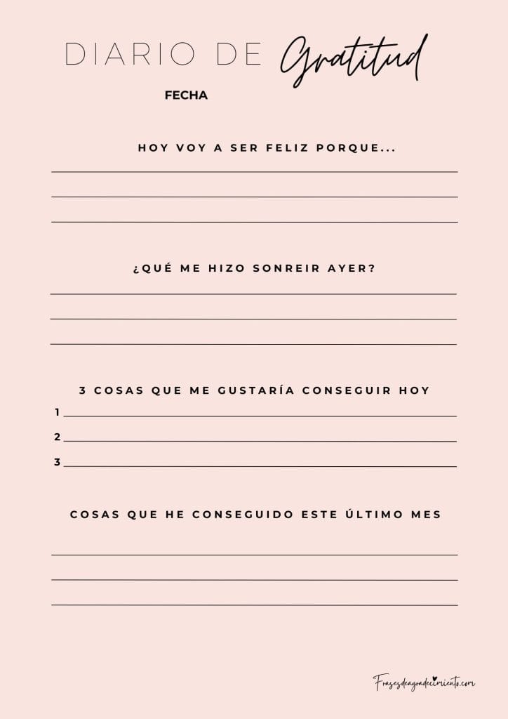 Diario de Gratitud Rosa