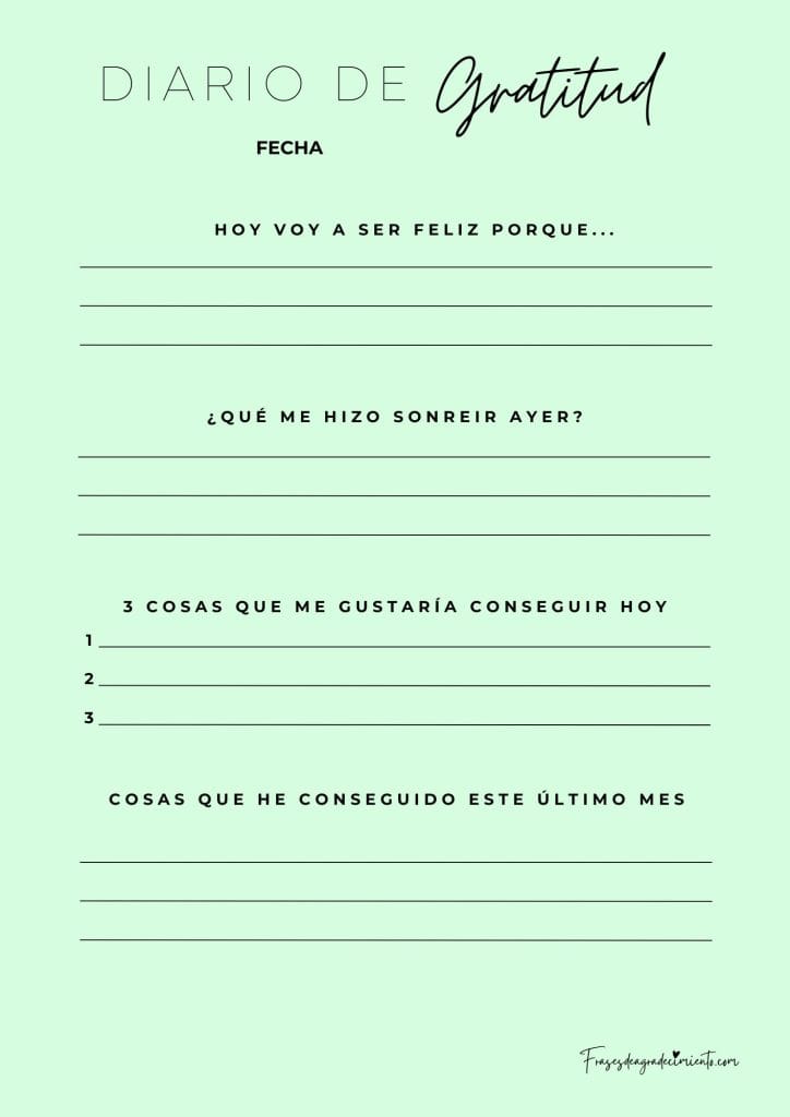 Diario de Gratitud Verde