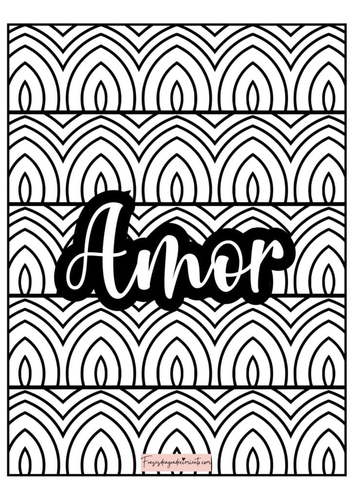 Patrón colorear Amor