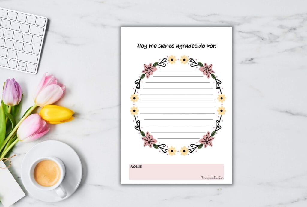 diarios de gratitud florales